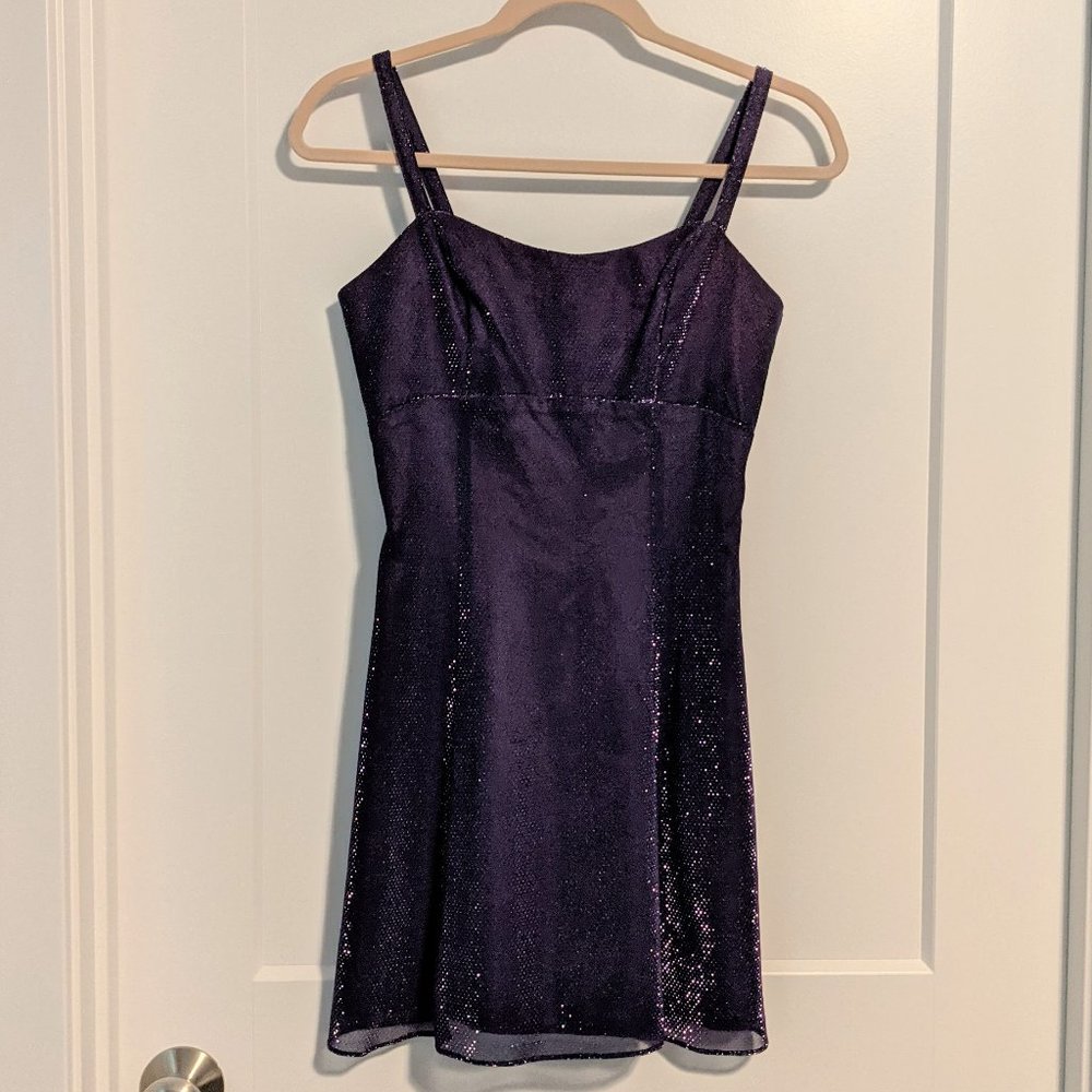 Sparkly purple short dress, size 3/4